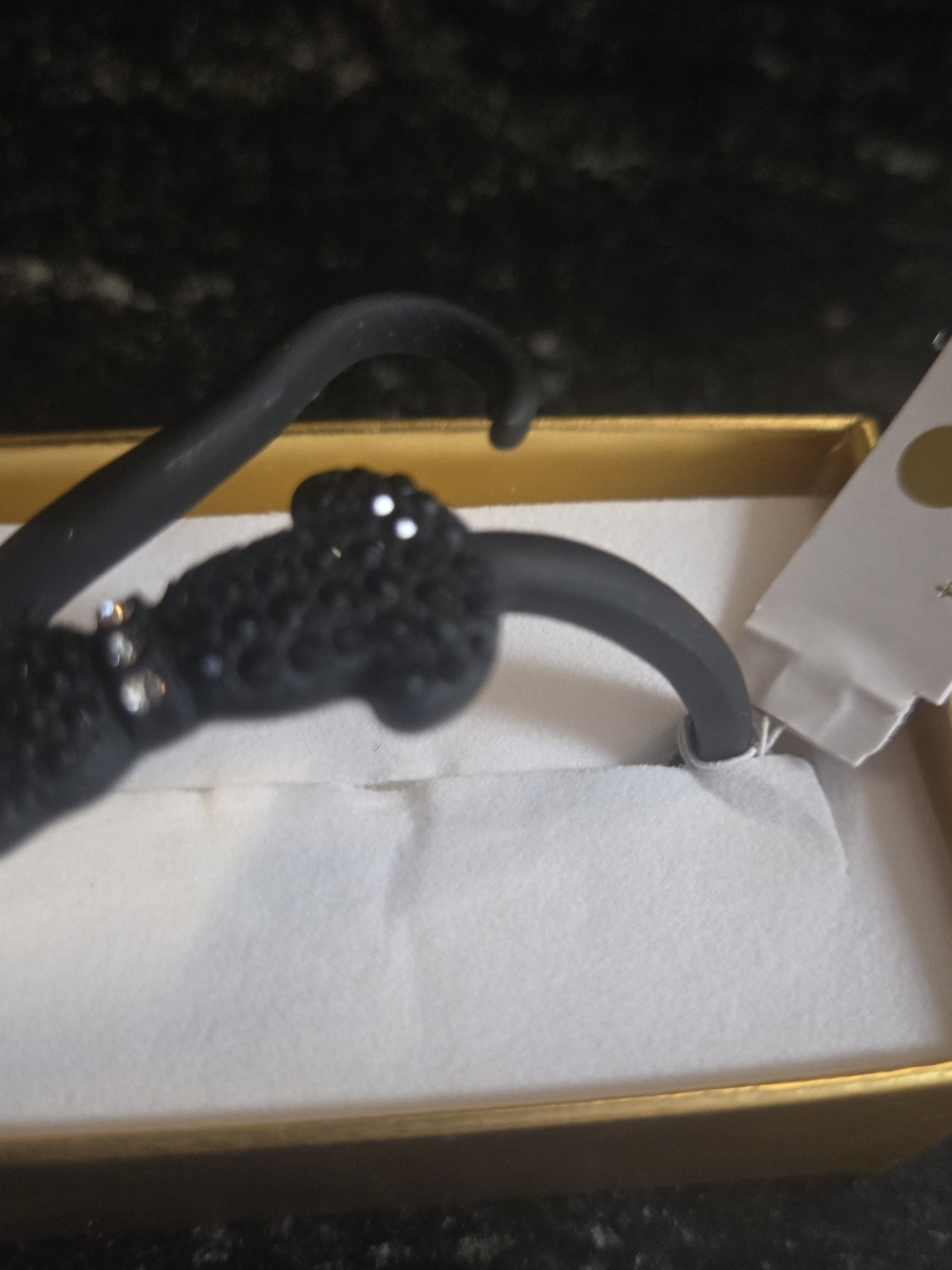 Black Crystal Bow Accent Wrap Bracelet - Picture 3 of 4